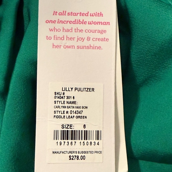 Lilly Pulitzer Carlynn Satin Maxi Bow in Fiddle Leaf Green - Picture 3 of 3